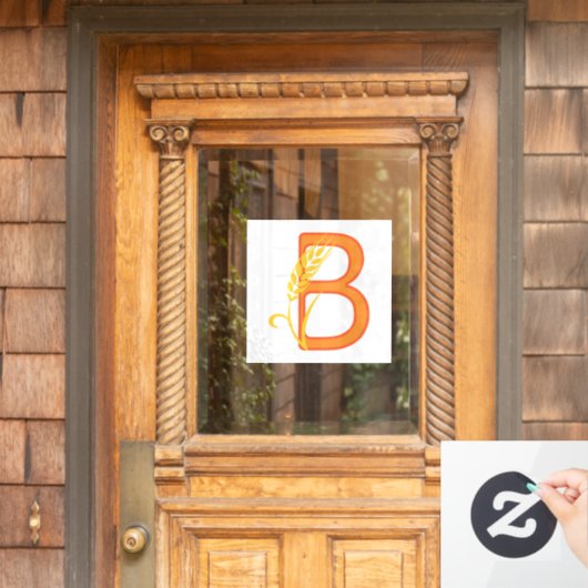 Hoofdletter B bloemenmonogram Raamsticker (Huis Deur)