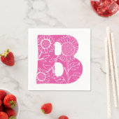 Hoofdletter B bloemenmonogram Servet (Insitu)