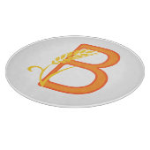 Hoofdletter B bloemenmonogram Snijplank (Hoek)