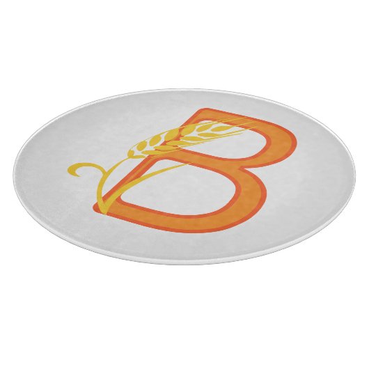 Hoofdletter B bloemenmonogram Snijplank (Hoek)