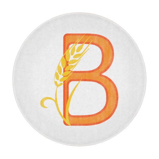 Hoofdletter B bloemenmonogram Snijplank (Voorkant)