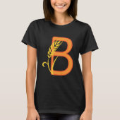 Hoofdletter B bloemenmonogram T-shirt (Voorkant)