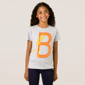 Hoofdletter B bloemenmonogram T-shirt (Voorkant volledig)