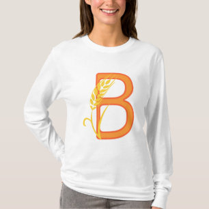 Hoofdletter B bloemenmonogram T-shirt