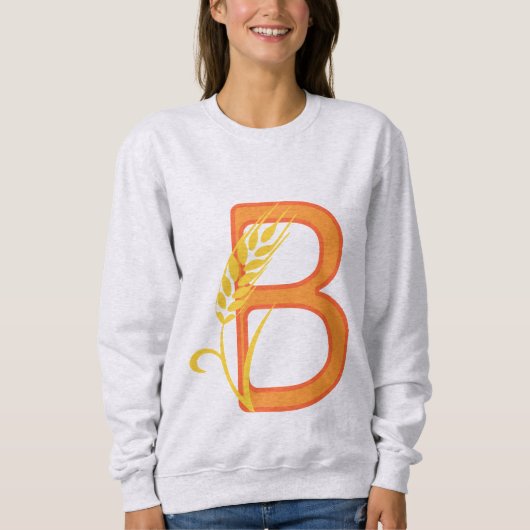 Hoofdletter B bloemenmonogram Trui (Voorkant)