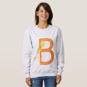 Hoofdletter B bloemenmonogram Trui (Voorkant volledig)