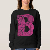 Hoofdletter B bloemenmonogram Trui (Voorkant)