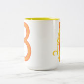 Hoofdletter B bloemenmonogram Tweekleurige Koffiemok (Center)