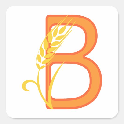 Hoofdletter B bloemenmonogram Vierkante Sticker (Voorkant)