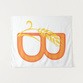 Hoofdletter B bloemenmonogram Wandkleed (Voorkant (horizontaal))
