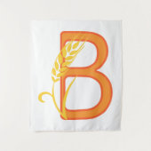Hoofdletter B bloemenmonogram Wandkleed (Voorkant)