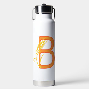 Hoofdletter B bloemenmonogram Waterfles