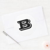 Hoofdletter B Witte Rondtrekkers van Janz Ronde Sticker (Envelop)