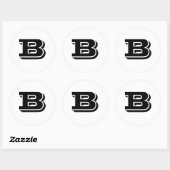 Hoofdletter B Witte Rondtrekkers van Janz Ronde Sticker (Vel)