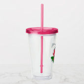 Hoofdletter C bloemenmonogram Acryl Drinkbeker (Rechts)
