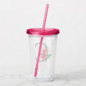Hoofdletter C bloemenmonogram Acryl Drinkbeker (Achterkant)