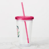 Hoofdletter C bloemenmonogram Acryl Drinkbeker (Links)