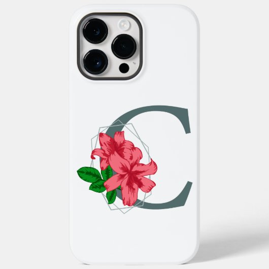 Hoofdletter C bloemenmonogram Case-Mate iPhone Case (Achterkant)
