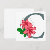 Hoofdletter C bloemenmonogram Kaart (Voorkant / Achterkant)