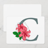 Hoofdletter C bloemenmonogram Kaart (Voorkant / Achterkant)