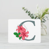 Hoofdletter C bloemenmonogram Kaart (Staand voorkant)