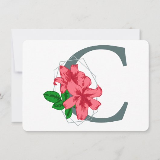 Hoofdletter C bloemenmonogram Kaart (Voorkant)