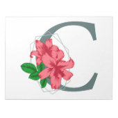 Hoofdletter C bloemenmonogram Notitieblok (Voorkant)