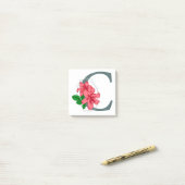 Hoofdletter C bloemenmonogram Post-it® Notes (Op bureau)