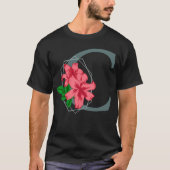Hoofdletter C bloemenmonogram T-shirt (Voorkant)