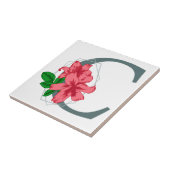 Hoofdletter C bloemenmonogram Tegeltje (Zijkant)