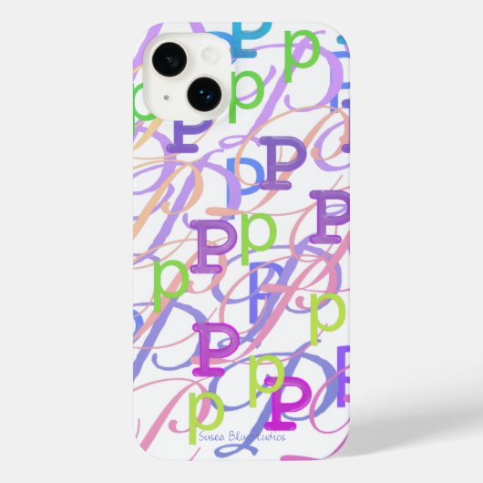 Hoofdletter Confetti "P" iPhone Hoesje (Achterkant)