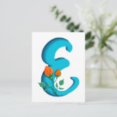 Hoofdletter E bloemenmonogram Briefkaart (Staand voorkant)