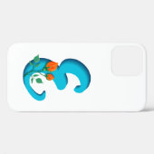 Hoofdletter E bloemenmonogram Case-Mate iPhone Case (Achterkant (horizontaal))