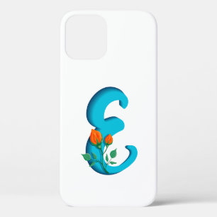 Hoofdletter E bloemenmonogram Case-Mate iPhone Case