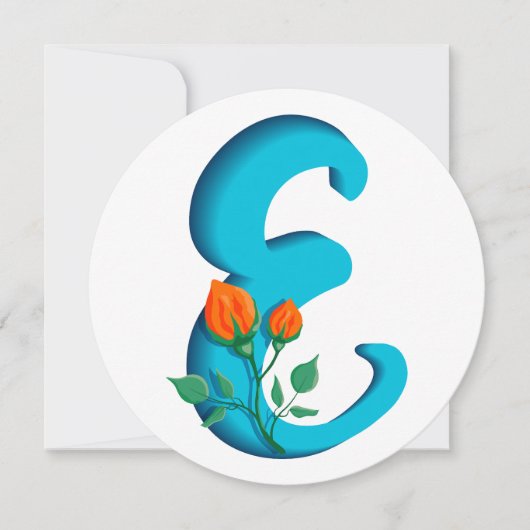 Hoofdletter E bloemenmonogram Feestdagenkaart (Voorkant)