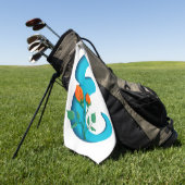 Hoofdletter E bloemenmonogram Golfhanddoek (Groen)