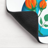 Hoofdletter E bloemenmonogram Muismat (Hoek)