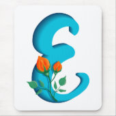 Hoofdletter E bloemenmonogram Muismat (Voorkant)