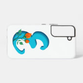 Hoofdletter E bloemenmonogram Samsung Galaxy Hoesje (Achterkant horizontaal)