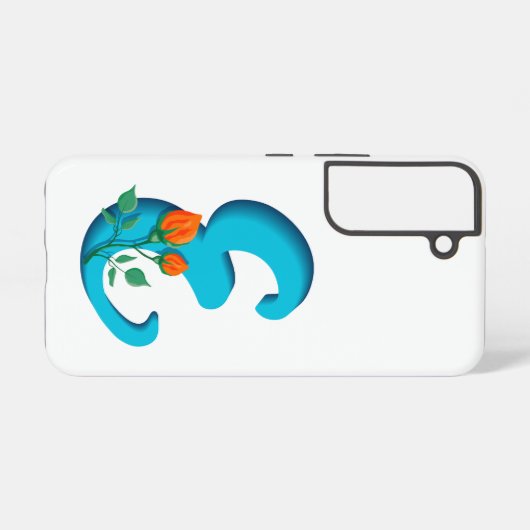 Hoofdletter E bloemenmonogram Samsung Galaxy Hoesje (Achterkant horizontaal)