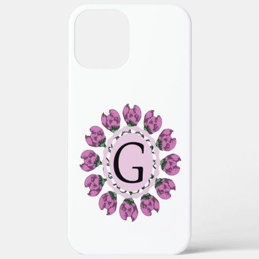 Hoofdletter G bloemenmonogram Case-Mate iPhone Case (Achterkant)