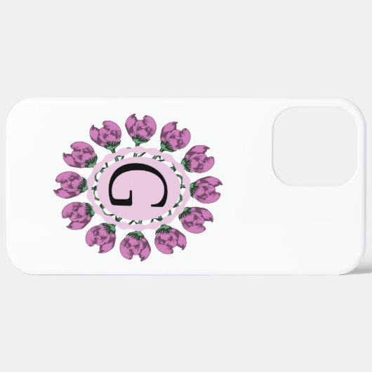 Hoofdletter G bloemenmonogram Case-Mate iPhone Case (Achterkant / Rechts)
