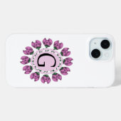 Hoofdletter G bloemenmonogram Case-Mate iPhone Case (Achterkant (horizontaal))