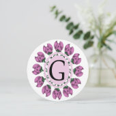 Hoofdletter G bloemenmonogram Feestdagenkaart (Staand voorkant)