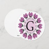 Hoofdletter G bloemenmonogram Feestdagenkaart (Voorkant / Achterkant)
