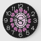Hoofdletter G bloemenmonogram Grote Klok (Voorkant)