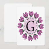 Hoofdletter G bloemenmonogram Kaart (Voorkant / Achterkant)