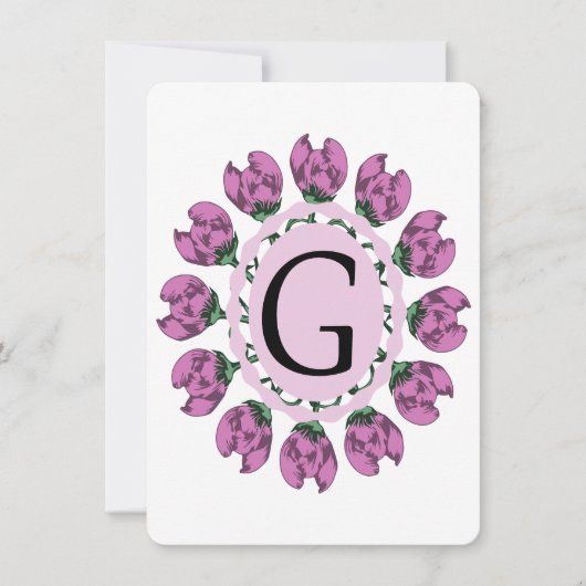 Hoofdletter G bloemenmonogram Kaart (Voorkant)