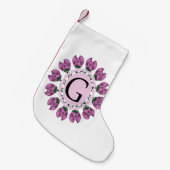 Hoofdletter G bloemenmonogram Kleine Kerstsok (Voorkant (Hangend))