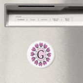 Hoofdletter G bloemenmonogram Magneet (Insitu (Vaatwasser))